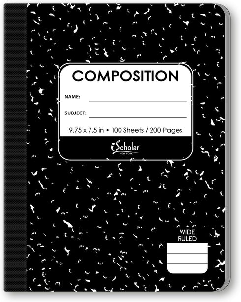 iScholar Black and White Marble Composition Book, 100 Sheets (10100)...