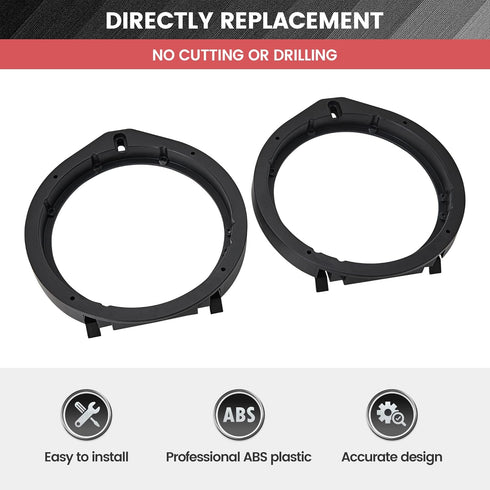 RED WOLF Front Rear Door Speaker Adapter + Wiring Harness for 2008-2013 Honda Civic Accord CRV, Acura 2005-2019 Aftermarket 6.5"- 6.75" Speaker Sp...