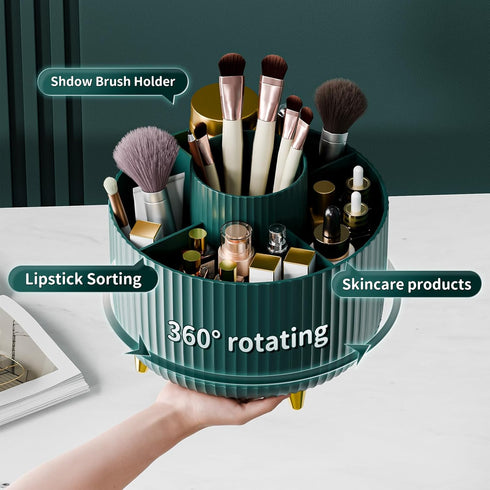 360° Rotate Makeup Brush Holder Organizer, Makeup Organizers Countertop, Makeup organization and Skincare Storage for Vanity, Desktop, Bathroom (G...
