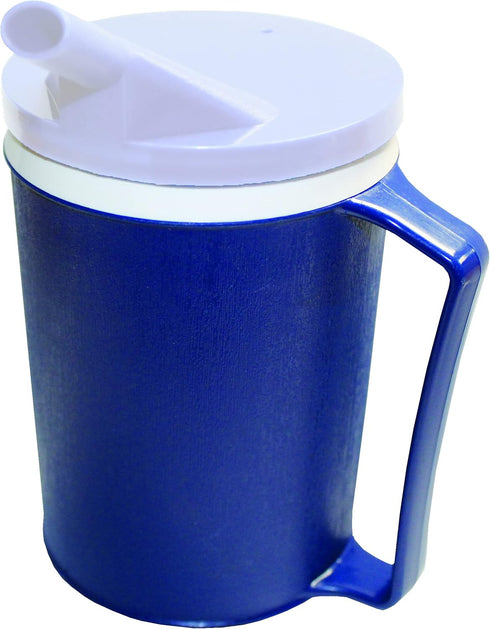 Rehabilitation Advantage Insulated Blue Mug with White Snorkel Lid, Non-Weighted...