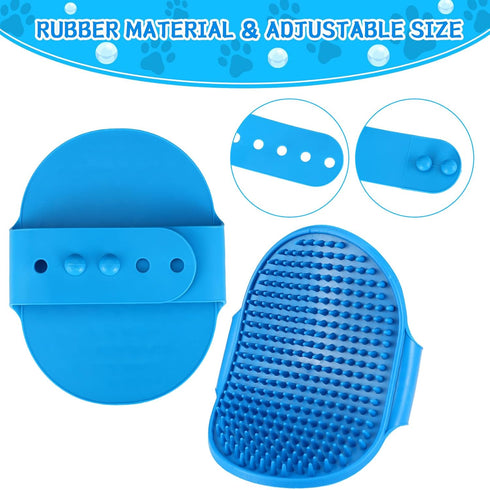 3PCS Dog Bath Brush, Dog Scrubber for Bath, Dog Bath Supplies, Dog Shampoo Brush with Adjustable Ring Handle, Bathing and Massaging Brush Christma...