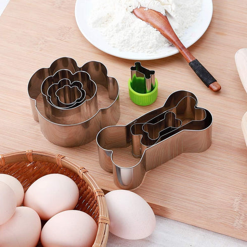 Dog Cookie Cutter Set - Dog Bone and Dog Paw Print Cookie Mold for Homemade Treats - Stainless Steel Cookie Cutter molds for Kids Suitable for Cak...