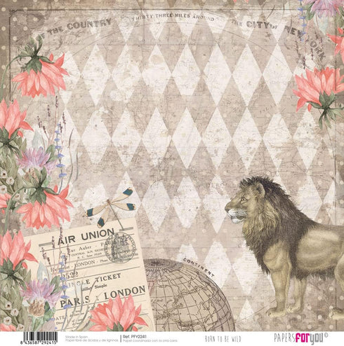 Papers For You - Scrapbooking and Craft Paper Kit | "Born To Be Wild" Collection | Includes 12 Double Sided Papers with Different Designs | Size 1...