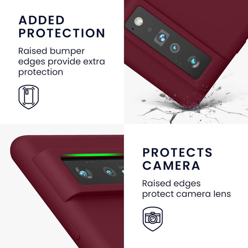 kwmobile Case Compatible with Google Pixel 6 Pro Case - TPU Silicone Phone Cover with Soft Finish - Rhubarb Red...