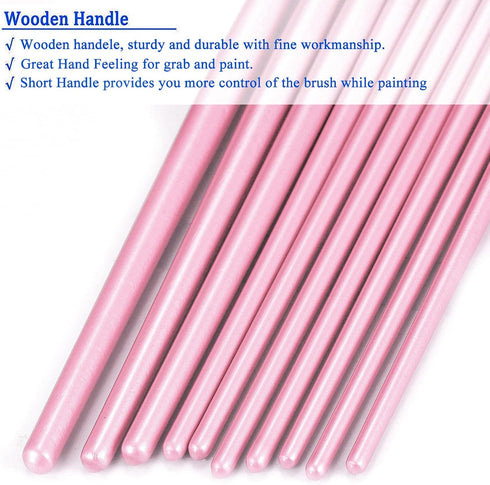 BOSOBO Paint Brushes Set, 2 Pack 20 Pcs Round Pointed Tip Nylon Hair Artist Acrylic Paint Brushes for Acrylic Oil Watercolor, Face Nail Art, Minia...