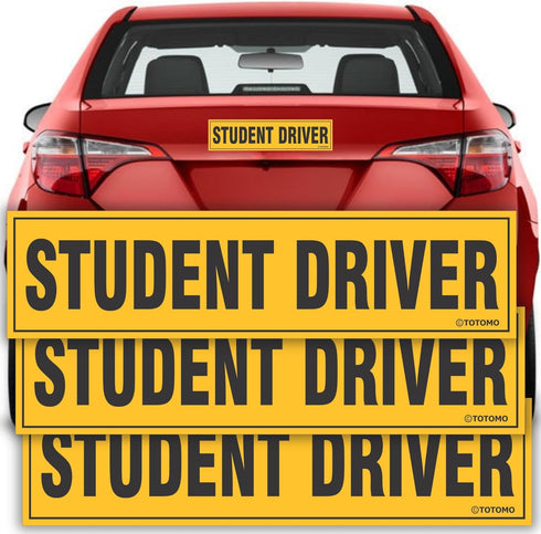 TOTOMO Student Driver Magnet for Car - Large 12"x3" Magnetic Reflective Vehicle Safety Sign for New Rookie Learner Drivers Removable Bumper Sticke...