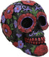 Ebros Black Day of The Dead Floral Blooms Sugar Skull Figurine DOD Skulls Statue 6" Long As Halloween Ossuary Macabre Decor Collectible (Summer Re...