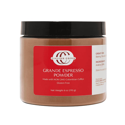 Civilized Coffee Grande Espresso Powder for Baking & Smoothies Non-GMO, Medium Roast, Gluten Free, 100% Arabica Coffee Jar (6 oz)...
