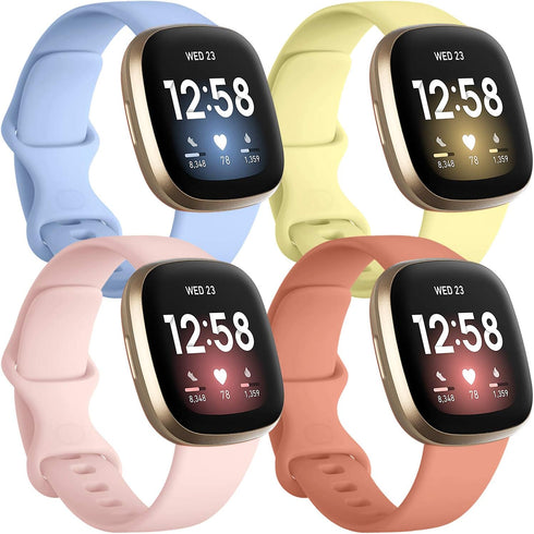 Getino Compatible with Fitbit Sense 2/ Sense Bands/Versa 4/ Versa 3 Bands Women Men, Silicone Sport Accessories, Band for Fitbit Sense/Sense 2/ Ve...