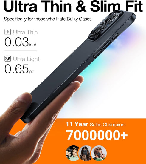 TORRAS Slim Fit Designed for iPhone 15 Pro Case, Ultra Thin Case for iPhone 15 Pro Phone Case 2023, Lightweight Matte Hard PC Slim Thin Cases for ...