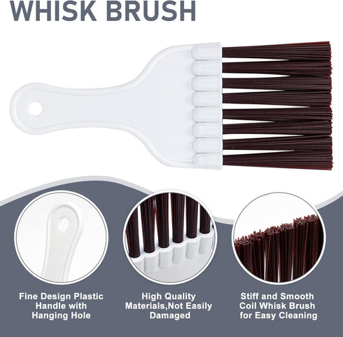 3 Pcs Air Conditioner Condenser Fin Cleaning Brush, Includes Stainless Steel Straighten Coil Comb Brush, Refrigerator Coil Cleaner Brush and Whisk...