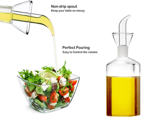 HAIZEEN 8 ounce/240 ml No Funnel Needed Olive Oil & Vinegar Dispenser Glass Cruet Decanter for Kitchen,Lab glassware seal handicraft Keeps Oil Fre...