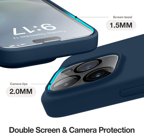 GONEZ for iPhone 14 Pro Case, with 2 Pack Screen Protector + 2 Pack Camera Lens Protector, Soft Anti-Scratch Microfiber Lining, Shockproof Protect...