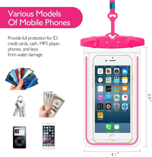 Universal Waterproof Phone Pouch, 4 Pack Waterproof Phone Lanyard Case for iPhone15 14 13 12 Pro Max XS Plus Samsung Galaxy Note up to 6.9", IPX8 ...