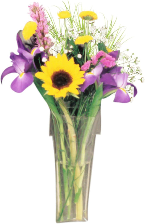 Gadjit Vinyl Window Vase Shaped Like a Flower Pot - Suctions to Windows and Mirrors, Holds Bouquet of Flower Stems and Water, Clear Flexible Vinyl...