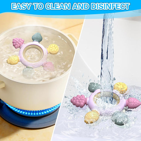 GJZZ Baby Teething Toys 6-12 Months, Montessori Sensory Toys, Baby Bath Toys, Fruit Baby Teether Toys, Toddlers Toys 0-3 6-12 Months, for Infants ...
