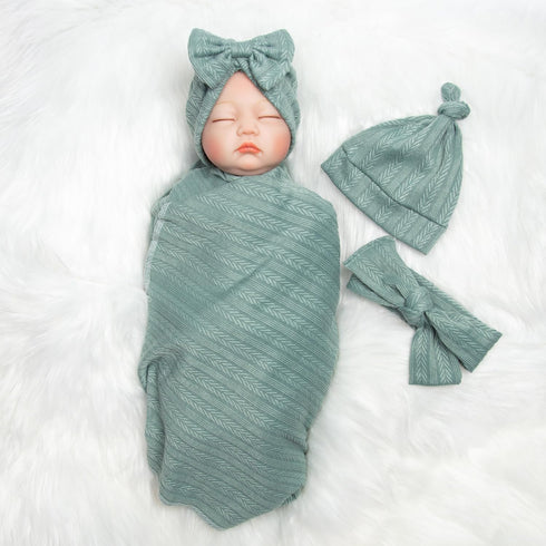 Reborn Baby Dolls Clothes Swaddle Blanket Set High Flexibility Blanket Fit 17-22 Inches Reborn Dolls Girl Fake Baby Clothes Accessories 4 Pieces o...