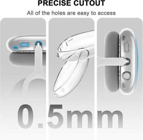 Compatible with Apple AirPods Max Case,Clear Soft TPU Anti-Scratch,Ear Pad Case Cover/Ear Cups Cover/Headband Cover for AirPods Max Headphones,Cle...