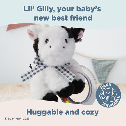 Bearington Lil' Gilly 5.5 Inch Cow Baby Rattle - Soft Rattles for Babies 0-6 Months - Baby Rattles & Plush Rings Baby Cow Rattle...