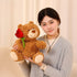 Cute Stuffed Bear 11.02 Inch Teddy Bear Stuffed Animal with Rose Small Teddy Bear Plush Toy Valentine's Day Stuffed Animal Bear for Girlfriend Kid...