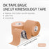 OK TAPE Basic Original Cotton Kinesiology Tape (2 Pack), Elastic Water Resistant Therapeutic Athletic Tape, Latex Free, Pain Relief, Injury Recove...