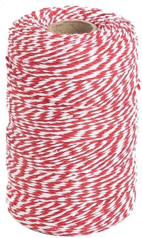 Red and White Twine, Christmas Twine String, 656 Feet Cotton Baker's Twine Cotton Cord Crafts Gift Twine String for Crafts, Gift Wrapping, Party, ...