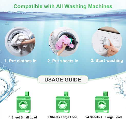 Laundry Detergent Sheets - 200 Loads, Fragrance Free, Eco-Friendly, Hypoallergenic, Portable, Save Space and Travel...