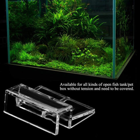 Pssopp 20Pcs Aquarium Glass Cover Clip Acrylic Universal Lid Clips for Rimless Aquariums Clear Color Acrylic Aquarium Glass Cover Holder, Aquarium...