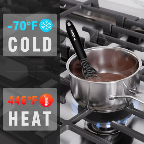 Walfos Silicone Whisk, 7+9in Small Silicone Whisk,BPA FREE,Mini Whisks for Non-Scratch Cookware, Perfect for Whisking, Beating, Blending, Frothing...