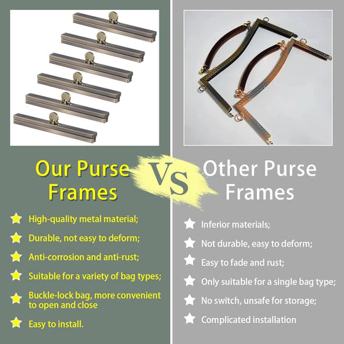 6 Pieces Clasp Lock Packs,BUTUZE 7.48Inch Metal Purse Frame Kiss Clasp Lock with Comfortable Grip, Bag Supplies for Purse Making,Bag Making,Leathe...