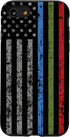 iPhone SE (2020) / 7 / 8 Police Military and Fire Thin Blue Green Red Line Flag Case...