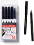 Sakura Pigma Sensei Manga Drawing Kit - Archival Black Ink Pens with Pencil & Eraser - Pens for Drawing Manga, Cartoon, & More - Assorted Nib Size...