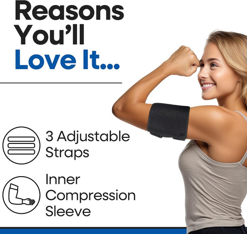 ARMSTRONG AMERICA Bicep Tendonitis Brace, Bicep Band & Upper Arm Compression Sleeve I Triceps & Biceps Muscle Support For Upper Arm Tendonitis Pai...