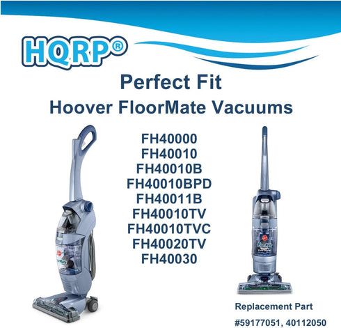 HQRP 2-pack Filters compatible with Hoover FloorMate FH40000, FH40010, FH40010B, FH40030, FH40011B, FH40020TV SpinScrub Hard Floor Upright Vacuum ...