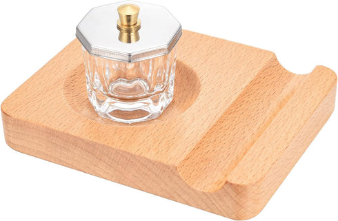 Yoption Wood Dip Pen Set, Calligraphy Oblique Nib Holder With Desktop Pen Holder, Ink Bottle Container and 5 Nibs Kit...