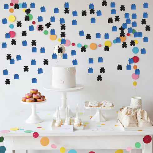 Amibishi 120pcs Bear and Gift Confetti for Baby Shower, Kids Boys Birthday Party Supplies Scatters, 1st Birthday Party Table Decoration, Gender Re...