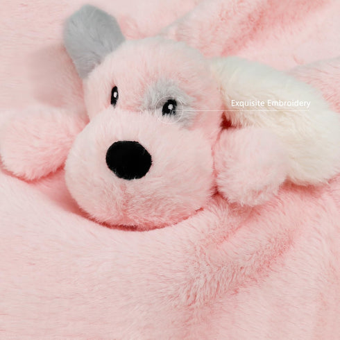 Puppy Baby Security Blanket for Toddler Infant Newborn Boys and Girls Soft Lovey Stuffed Animal with Plush Fabric and Satin Backing, Lovely Snuggl...