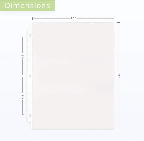 Heavy Duty Recipe Protectors, Holds Standard 8.5" x 11" Paper, 30 Pack, Reinforced Holes, Refill Sheets For 3 Ring Binders...