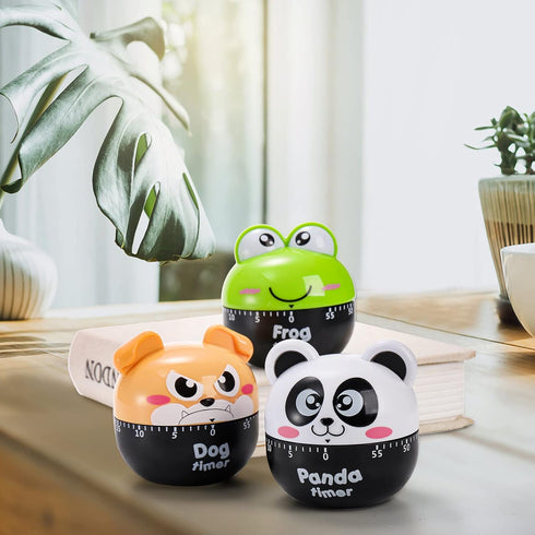 DEAYOU 3 Pack Mechanical Kitchen Timer, 60 Minute Egg Timer for Cooking, Small Cute Countdown Timer, Wind Up Manual Dial Rotating Timer Reminder f...