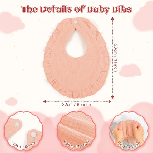 Omisy 8 Pack Baby Bibs, Drooling Toddler Cotton Snap Bibs for 2-36 Months Baby Girls and Boys, Absorbent Teething Bibs...