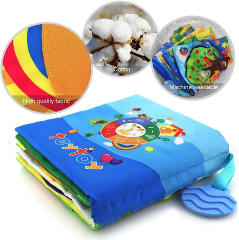 Infant Soft Book, Baby Books 6 to 12 Months, Cute Montessori Educational Newborn Baby Toys 0-3 Months, Nontoxic Fabric Touch & Feel Crinkle Cloth ...