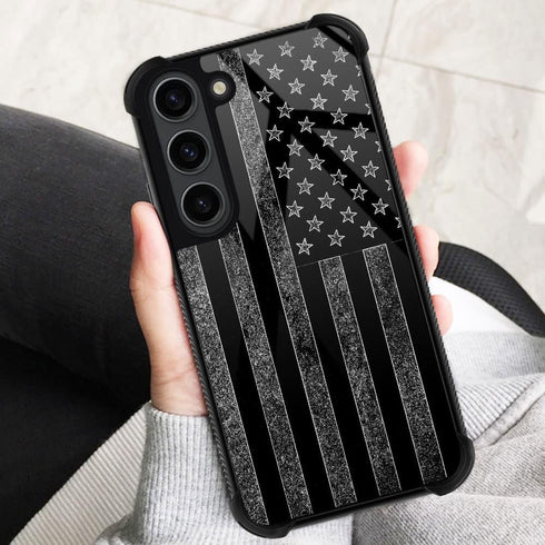 ZHEGAILIAN Case Compatible with Samsung Galaxy S23 Case,Gray Flag Case for Samsung Galaxy S23 5G for Boy Men,Pattern Design Shockproof Anti-Scratc...