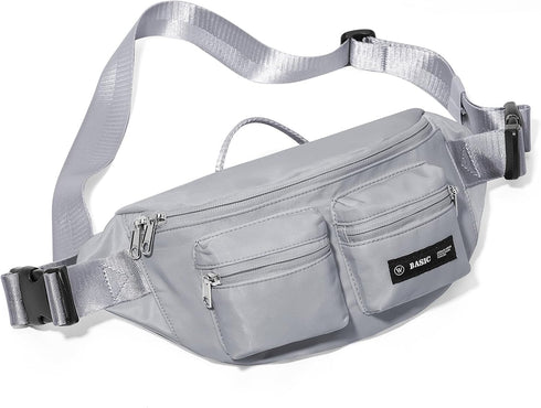 Fanny Pack for Women Men Crossbody Waist Pack Bag with 6-Zipper Pocket Adjustable Strap Black Fanny Packs for Outdoor Travel Sports Hiking Running...