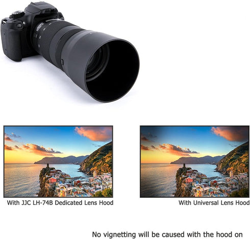 JJC Dedicated Lens Hood Shade Protector for Canon RF 100-400mm F5.6-8 is USM & EF 70-300mm f/4-5.6 is II USM Lens Replaces Canon ET-74B Lens Hood ...