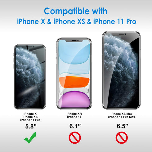JETech Screen Protector for iPhone 11 Pro, iPhone Xs and iPhone X 5.8-Inch, Tempered Glass Film, 2-Pack...