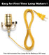 Lamp Repair Kit for Table Lamps and Floor Lamps, Lamp Rewiring Kit with 3 Way Lamp Socket Replacement, 12FT Cord and Essential Hardware, Lamp Part...