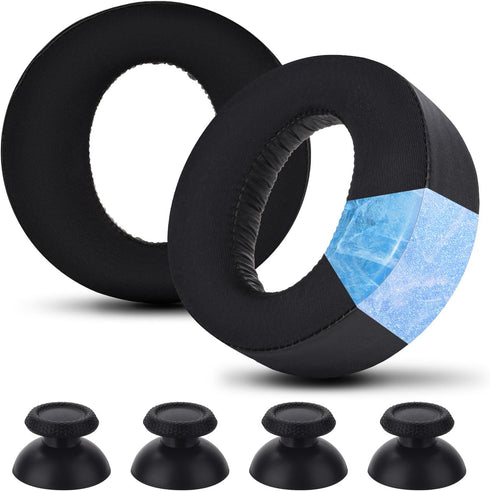 Replacement Ear Pads for PS5 Pulse 3D Headset, Earpads Cushions for Sony Playstation5 Headset with 4 Thumbsticks (Black Cooling GEL)...