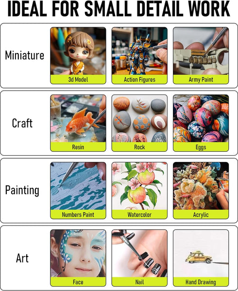 Nicpro 11 Pack Miniature Paint Brushes, Professional Fine Tip Detail Paint Brush, Artist Detail Brushes Set for Watercolor Oil Acrylic, Craft, Mod...