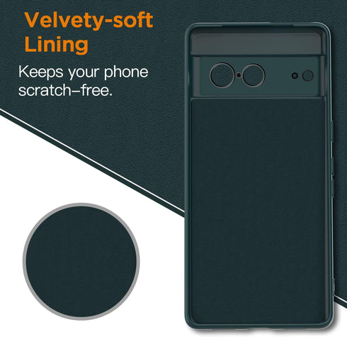AICase for Google Pixel 7 case, Silicone Thin Slim Fit Protective Phone Case for Pixel 7, Night Green...