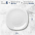 Bormioli Rocco Parma Set Of 6 Appetizer, Salad and Dessert plates, 7.75 Inch Tempered Opal Glass, Clean White, Linear & Curved Design, Dishwasher ...